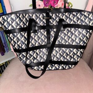 Altuzarra Navy and Cream Geometric Tote